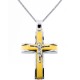 Χρυσός μασίφ βαπτιστικός σταυρός Κ14 με αλυσίδα