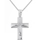Λευκόχρυσος βαπτιστικός σταυρός Κ14 με αλυσίδα