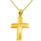Χρυσός βαπτιστικός σταυρός Κ14 με αλυσίδα