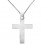 Λευκόχρυσος σταυρός Κ14 διπλής όψης με αλυσίδα