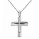 Λευκόχρυσος βαπτιστικός σταυρός Κ14 με αλυσίδα