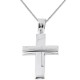 Λευκόχρυσος βαπτιστικός σταυρός Κ14 με αλυσίδα