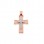 Μασίφ σταυρός διπλής όψης από ροζ χρυσό Κ14