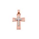 Μασίφ σταυρός διπλής όψης από ροζ χρυσό Κ14