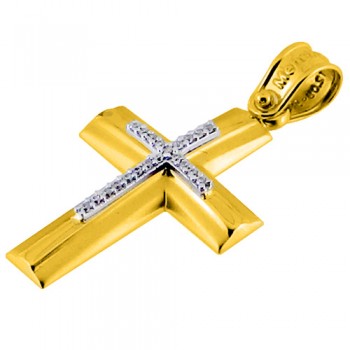 Χρυσός βαπτιστικός σταυρός Κ14 με αλυσίδα