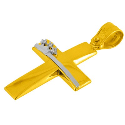 Χρυσός βαπτιστικός σταυρός Κ14 με αλυσίδα