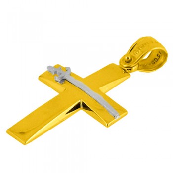 Χρυσός βαπτιστικός σταυρός Κ14 με αλυσίδα