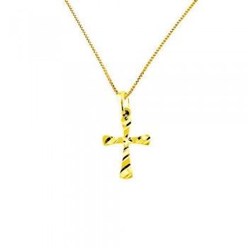 Χρυσός σταυρός Fashion K14 με αλυσίδα