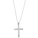 Λευκόχρυσος σταυρός Κ14 με αλυσίδα
