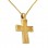 Χρυσός μασίφ σταυρός Κ14 με αλυσίδα