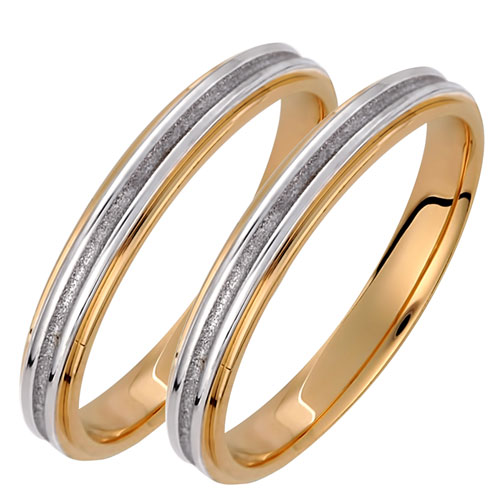 Σετ χρυσές δίχρωμες βέρες Κ14