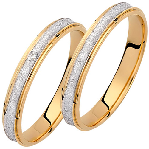 Σετ χρυσές δίχρωμες βέρες Κ14