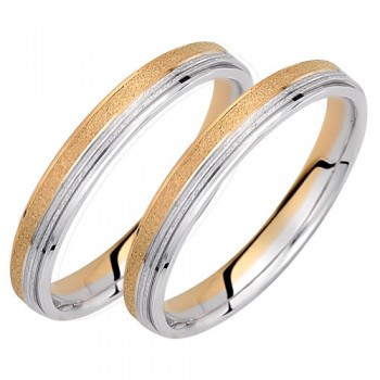 Σετ χρυσές δίχρωμες βέρες Κ14