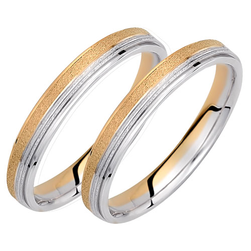 Σετ χρυσές δίχρωμες βέρες Κ14