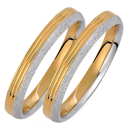 Σετ χρυσές δίχρωμες βέρες Κ14