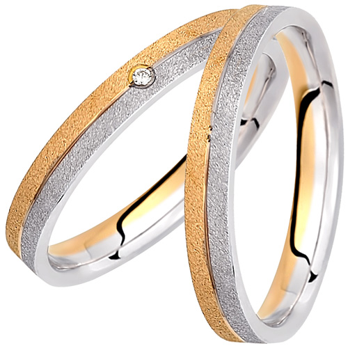 Σετ χρυσές δίχρωμες βέρες Κ14