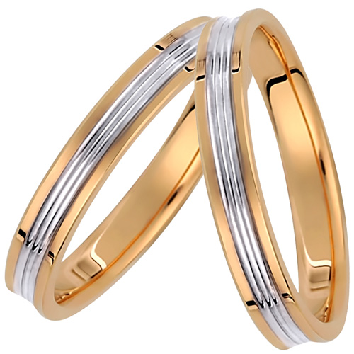 Σετ χρυσές δίχρωμες βέρες Κ14