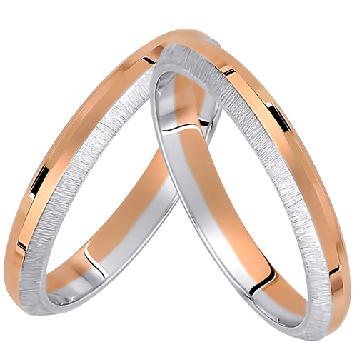 Σετ Χρυσές δίχρωμες βέρες Κ14