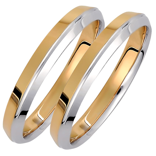 Σετ χρυσές δίχρωμες βέρες Κ14