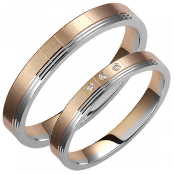 Σετ χρυσές δίχρωμες βέρες Κ14