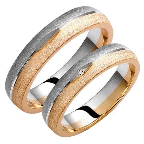 Σετ βέρες από κίτρινο και λευκό χρυσό σε Κ14