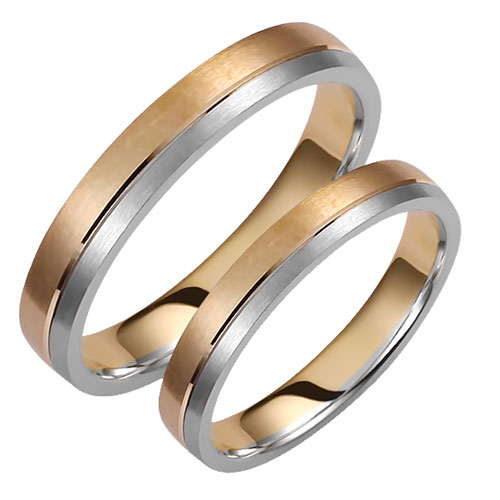 Σετ βέρες από κίτρινο και λευκό χρυσό σε Κ14