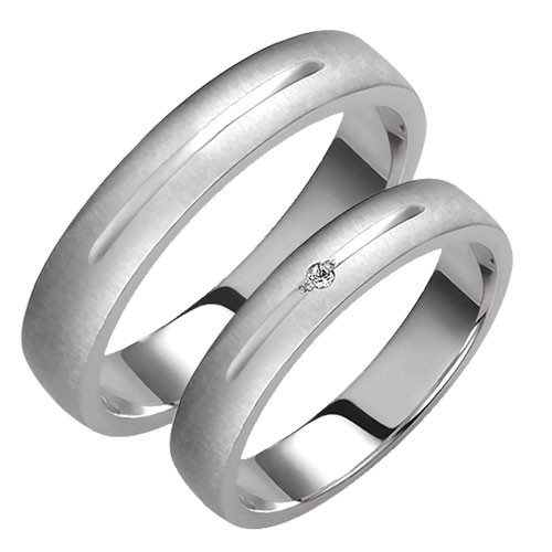 Σετ λευκόχρυσες βέρες Κ14