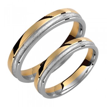 Σετ βέρες από κίτρινο και λευκό χρυσό σε Κ14