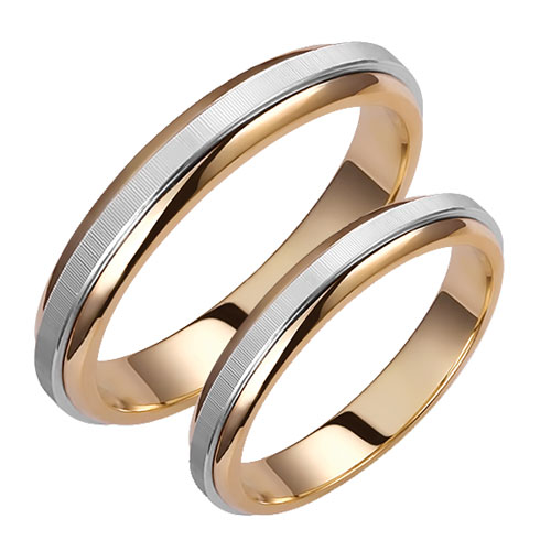 Σετ βέρες από κίτρινο και λευκό χρυσό σε Κ14