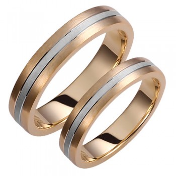 Σετ βέρες από κίτρινο και λευκό χρυσό σε Κ14