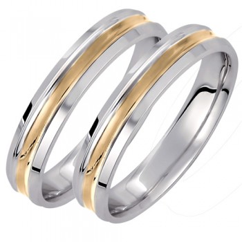 Σετ χρυσές δίχρωμες βέρες Κ14