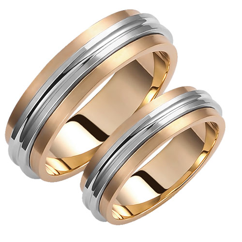 Σετ χρυσές δίχρωμες βέρες Κ14