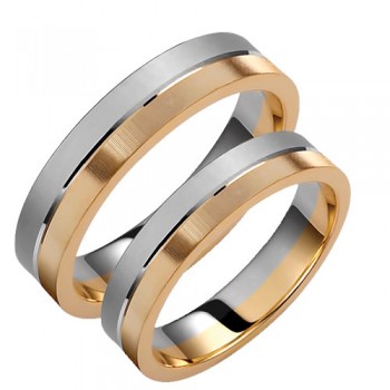 Σετ βέρες από χρυσό και λευκόχρυσο σε Κ14