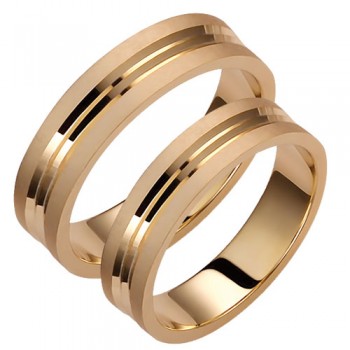 Σετ χρυσές βέρες γάμου αρραβώνα Κ14