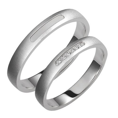 Σετ λευκόχρυσες βέρες Κ14