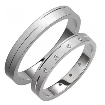 Σετ λευκόχρυσες βέρες Κ14