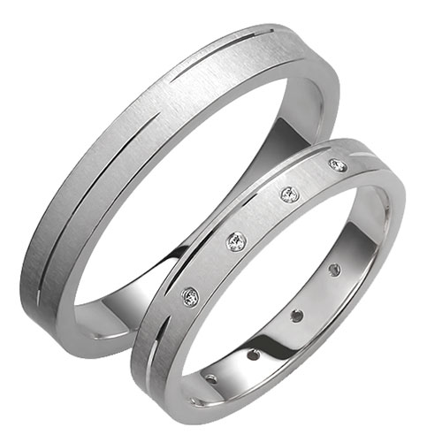 Σετ λευκόχρυσες βέρες Κ14