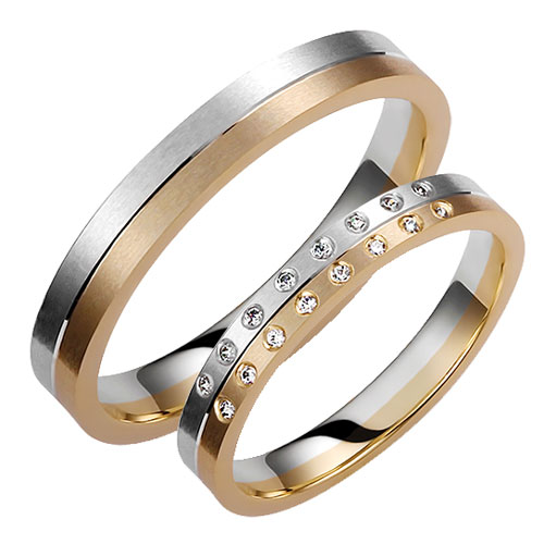 Σετ χρυσές δίχρωμες βέρες Κ14