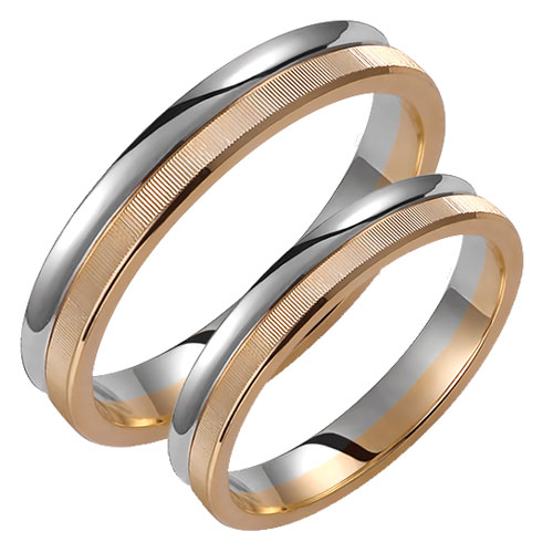 Σετ βέρες από κίτρινο και λευκό χρυσό Κ14