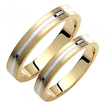 Σετ χρυσές δίχρωμες βέρες Κ14