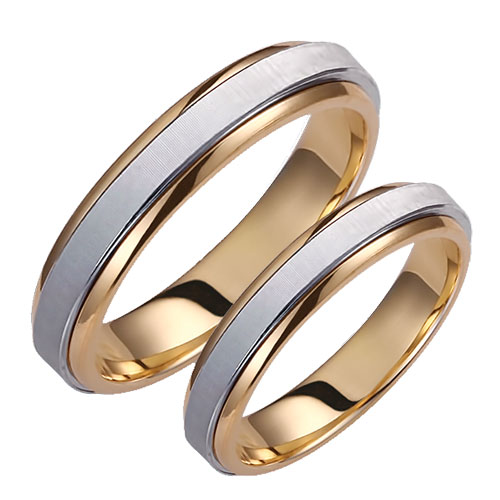 Σετ βέρες από χρυσό και λευκόχρυσο σε Κ14