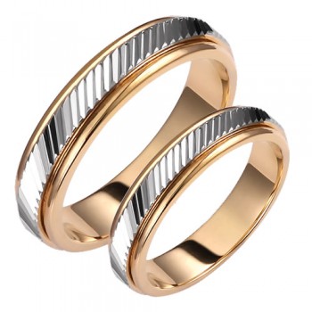 Σετ βέρες από κίτρινο και λευκό χρυσό Κ14