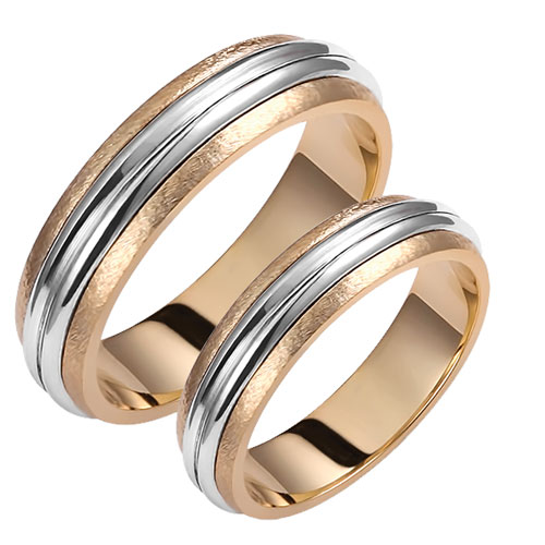 Σετ βέρες από χρυσό και λευκόχρυσο σε Κ14