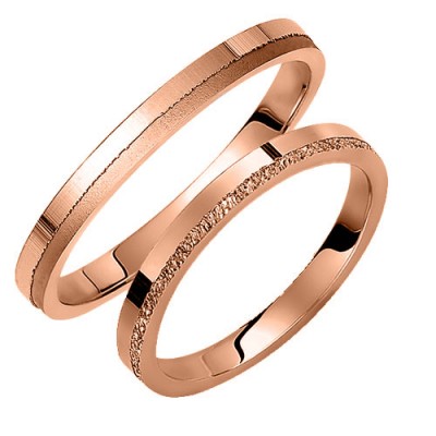 Σετ Ροζ χρυσές βέρες Κ9