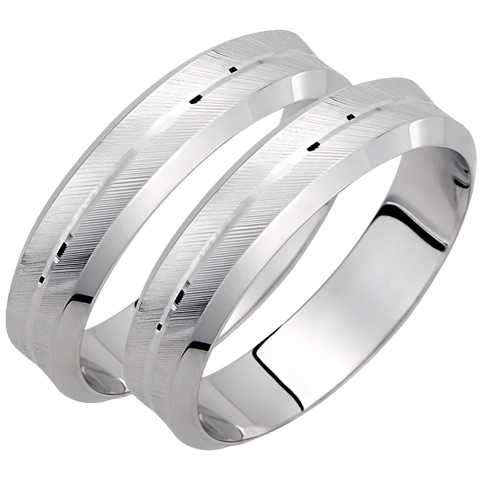 Σετ λευκόχρυσες βέρες Κ14