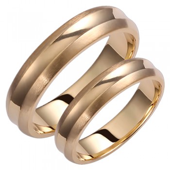 Σετ χρυσές βέρες γάμου αρραβώνα Κ14