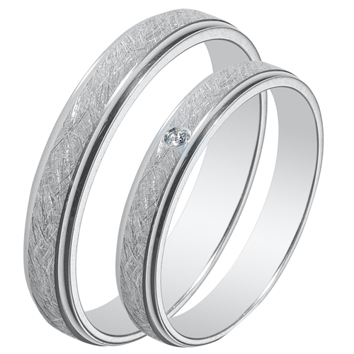 Maschio Femmina σετ λευκόχρυσες βέρες Κ14