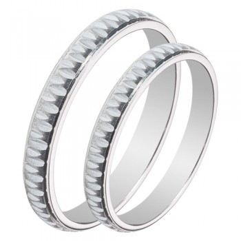 Maschio Femmina σετ λευκόχρυσες βέρες Κ14 