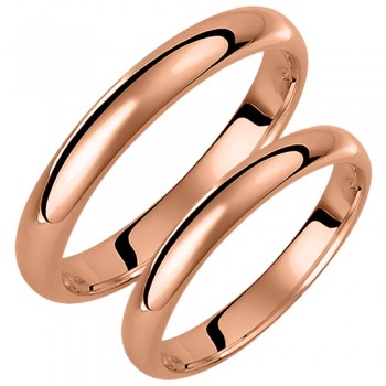 Σετ ροζ χρυσές βέρες Κ14