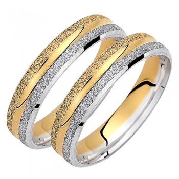 Σετ βέρες από κίτρινο και λευκό χρυσό Κ14